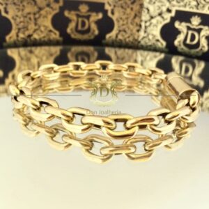 Pulseira Cadeado 12 Gramas em Ouro 18k 750 - Imagem 1