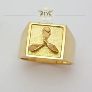 Anel Símbolo Personalizado 3D 12 Gramas em Ouro 18k 750