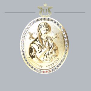 Pingente Placa Nossa Senhora 20 gramas e 1 Ct de Diamantes - Imagem 7