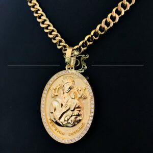 Pingente Placa Nossa Senhora 20 gramas e 1 Ct de Diamantes - Imagem 6
