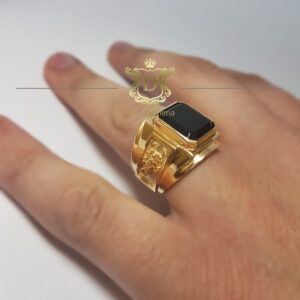 Anel Ônix Escorpião / Dragão 25 Gramas em Ouro 18k 750 - Imagem 4