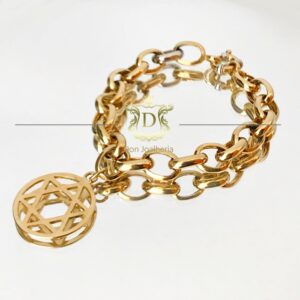 Pulseira Elos Com Berloque 25 Gramas em Ouro 18k 750 - Imagem 3