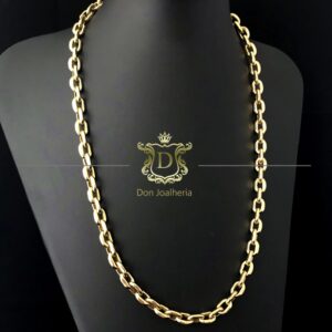 Corrente Cadeado 50 Gramas Oca Ouro 18k 750 - Imagem 6