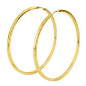 Par de Brincos Argola Fio Quadrado 5 Gramas em Ouro 18k 750 - Imagem 1