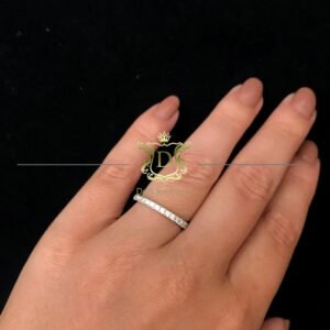 Anel Meia Aliança / Aparador 18 Diamantes em Ouro 18k 750