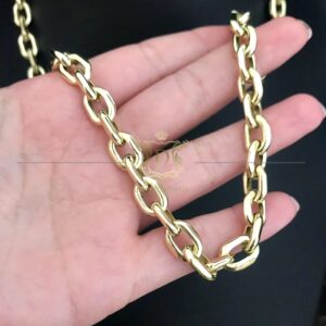 Corrente Cadeado 40 Gramas Oca Ouro 18k 750 - Imagem 4