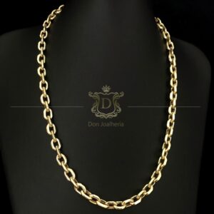 Corrente Cadeado 40 Gramas Oca Ouro 18k 750 - Imagem 5