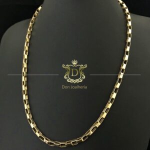 Corrente Cadeado Alongado 30 Gramas Ouro 18k 750 - Imagem 4