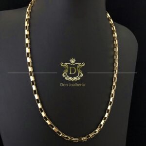 Corrente Cadeado Alongado 30 Gramas Ouro 18k 750 - Imagem 3
