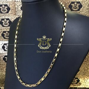 Corrente Cadeado Alongado 30 Gramas Ouro 18k 750 - Imagem 2