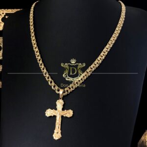 Conjunto Corrente Friso 40g + Pingente 10g em Ouro 18k 750