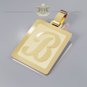 Pingente Placa Letra 6 Gramas Ouro 18k 750 - Imagem 2
