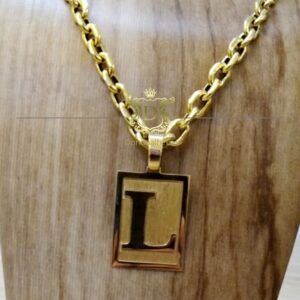 Pingente Placa Letra 10 Gramas em Ouro 18k 750 - Imagem 2