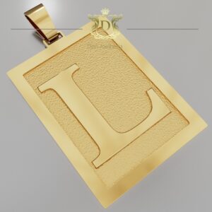 Pingente Placa Letra 10 Gramas em Ouro 18k 750 - Imagem 3