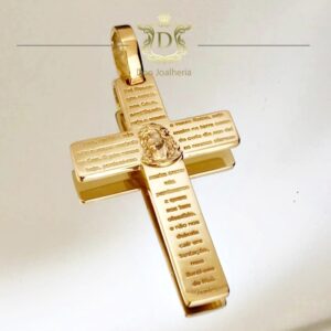 Pingente Crucifixo Pai Nosso 18 Gramas Ouro 18k 750 - Imagem 4