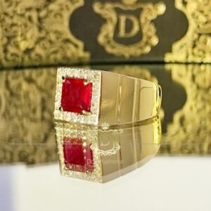 Anel com Rubi e Diamantes em Ouro 18k 750