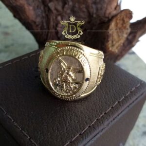 Anel São Miguel Arcanjo 25 Gramas em Ouro 18k 750 - Imagem 5