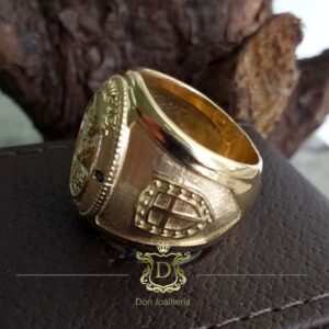 Anel São Miguel Arcanjo 25 Gramas em Ouro 18k 750 - Imagem 6