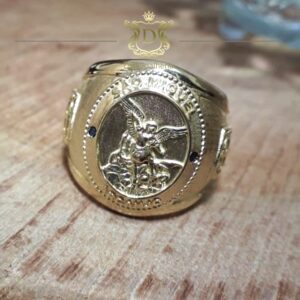 Anel São Miguel Arcanjo 25 Gramas em Ouro 18k 750 - Imagem 3
