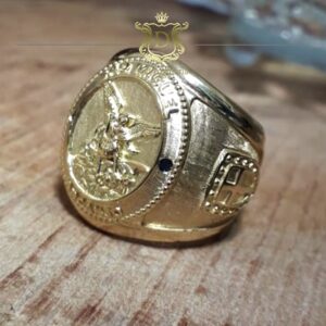 Anel São Miguel Arcanjo 25 Gramas em Ouro 18k 750 - Imagem 7