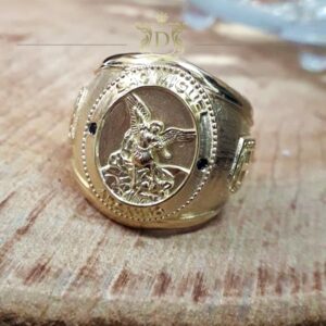 Anel São Miguel Arcanjo 25 Gramas em Ouro 18k 750 - Imagem 4