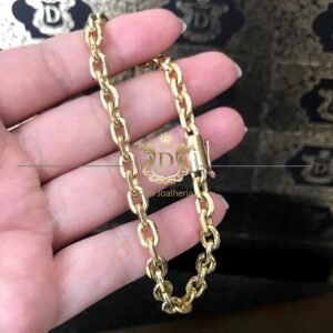 Pulseira Cadeado Maciça 25 Gramas em Ouro 18k 750 - Imagem 1