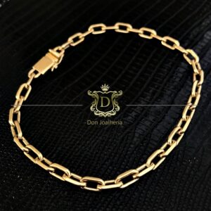 Pulseira Cadeado Maciça 15 Gramas em Ouro 18k 750