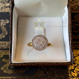 Anel Redondo Pavê 3 Gramas 37 Diamantes em Ouro 18k 750 - Imagem 8