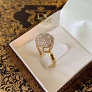 Anel Redondo Pavê 3 Gramas 37 Diamantes em Ouro 18k 750 - Imagem 5