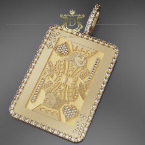 Pingente Rei de Espadas 40g e 2,57 CT de Diamantes em Ouro 18k 750 - Imagem 4