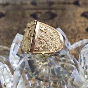 Anel Arabescos Face Personalizada 30 Gramas em Ouro 18k 750 - Imagem 3