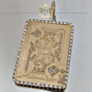 Pingente Rei de Espadas 40g e 2,57 CT de Diamantes em Ouro 18k 750 - Imagem 3