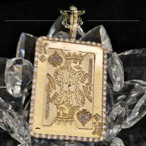 Pingente Rei de Espadas 40g e 2,57 CT de Diamantes em Ouro 18k 750 - Imagem 1