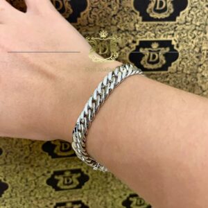 Pulseira Grumet Duplo 40 gramas Maciça Ouro Branco 18k 750 - Imagem 5