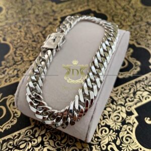 Pulseira Grumet Duplo 40 gramas Maciça Ouro Branco 18k 750 - Imagem 7