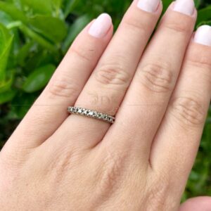 Anel Meia Aliança / Aparador 9 Diamantes em Ouro 18k 750 - Imagem 1