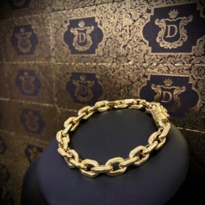 Pulseira Cadeado 50 Gramas Maciça em Ouro 18k 750 - Imagem 1