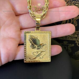 Pingente Placa Fé 7 Gramas em Ouro 18k 750 - Imagem 3
