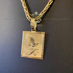 Pingente Placa Fé 7 Gramas em Ouro 18k 750