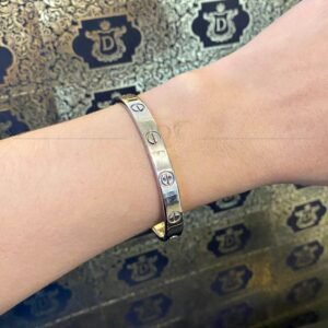 Bracelete Love 35 Gramas em Ouro 18k 750 Branco