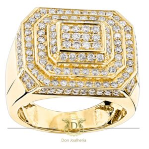 Anel Pavê de Diamantes 4,5 Ct em Ouro 18k 750 - Imagem 1