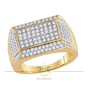 Anel Masculino Pavê de Diamantes 1,4 CT em Ouro 18k 750 - Imagem 1