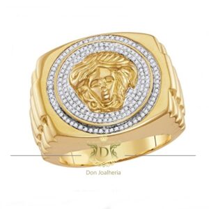 Anel Pavê de Diamantes Medusa 1,8 Ct em Ouro 18k 750 - Imagem 1