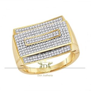 Anel Masculino Pavê de Diamantes 2,2 Ct em Ouro 18k 750 - Imagem 1