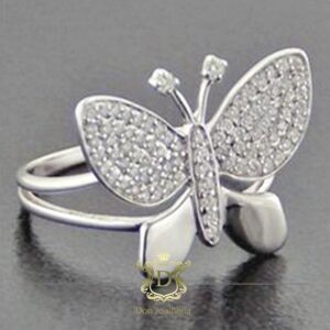 Anel Borboleta com 80 Diamantes em Ouro 18k 750