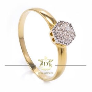 Anel Chuveirinho 20 Diamantes em Ouro 18k 750 - Imagem 1