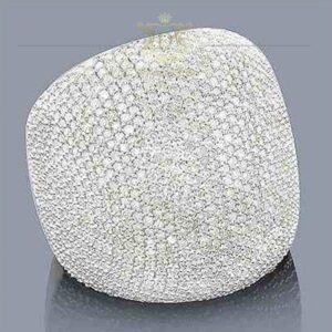 Anel Pavê de Diamantes Princess 4 Ct em Ouro 18k 750 - Imagem 1