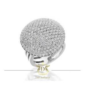 Anel Pavê de Diamantes Esfera 2,25 ct em Ouro 18k 750 - Imagem 1
