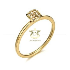 Anel Chuveirinho 9 Diamantes Ouro 18k 750