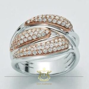 Anel Pavê Nice 86 Diamantes Ouro 18k 750